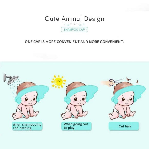 Shower Cap for Kids with Ear Protection & Baby Learning Drinking Cup Pack1 Combo - Picture 6 of 9